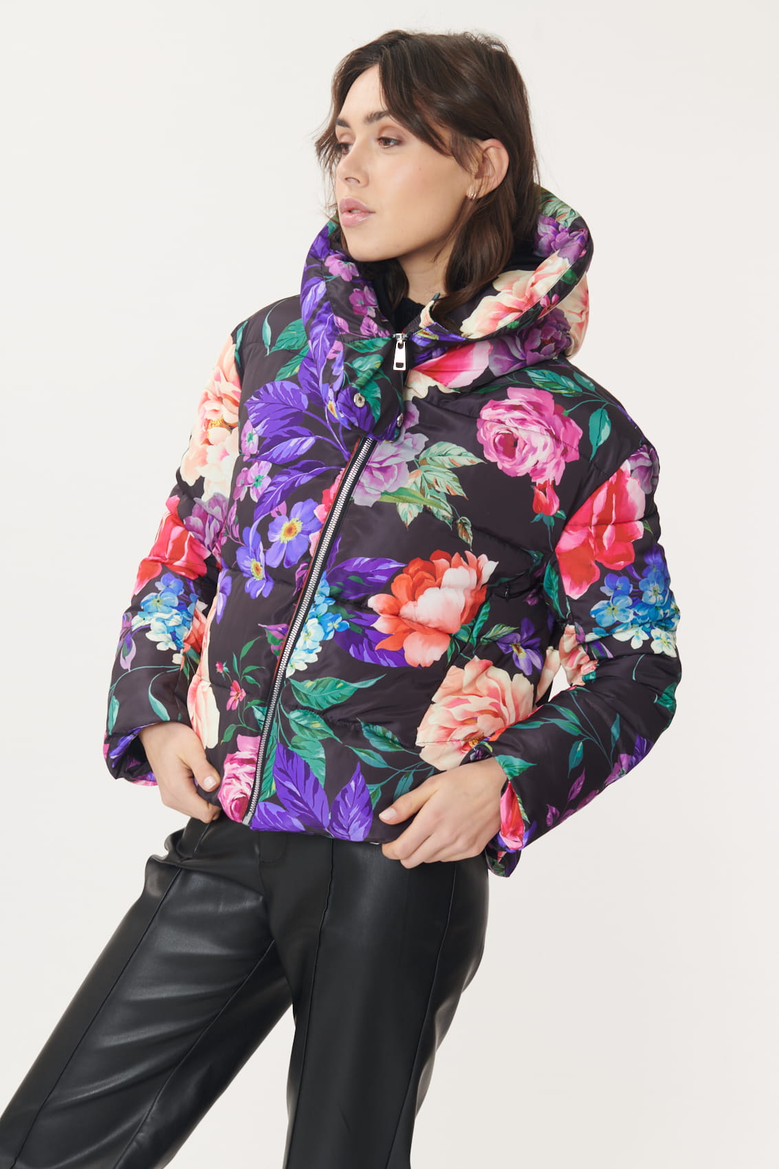 FALBALA Flowers printed down jacket