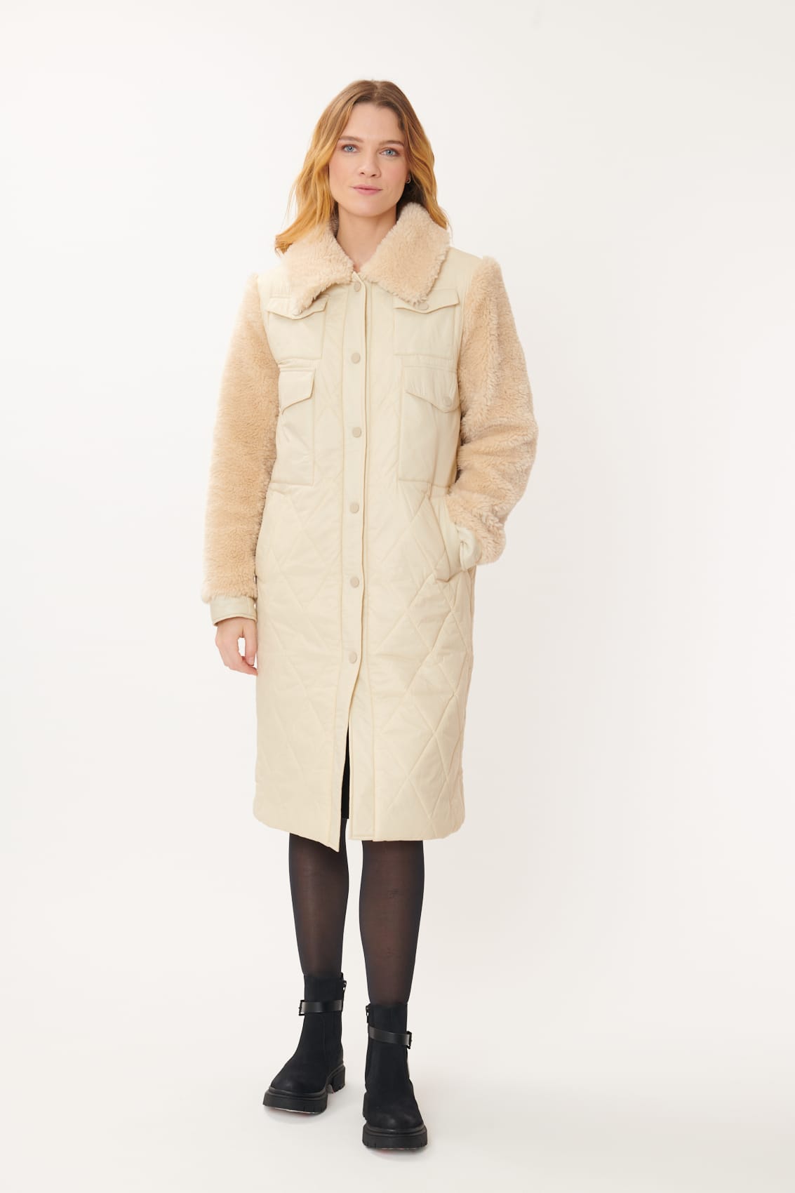 Manteau matelass et fausse fourrure FIRMINE