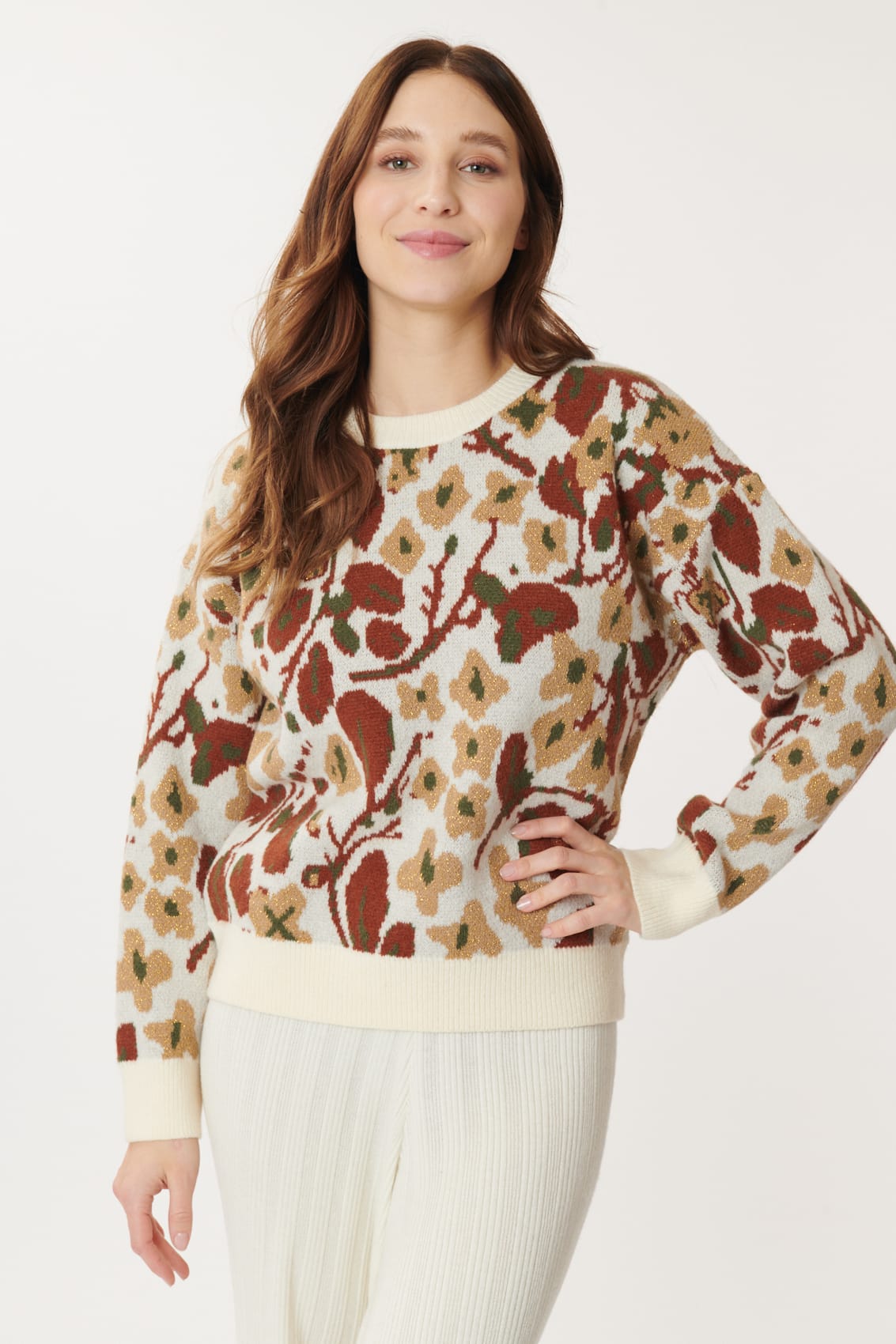 Jersey JILL de jacquard floral