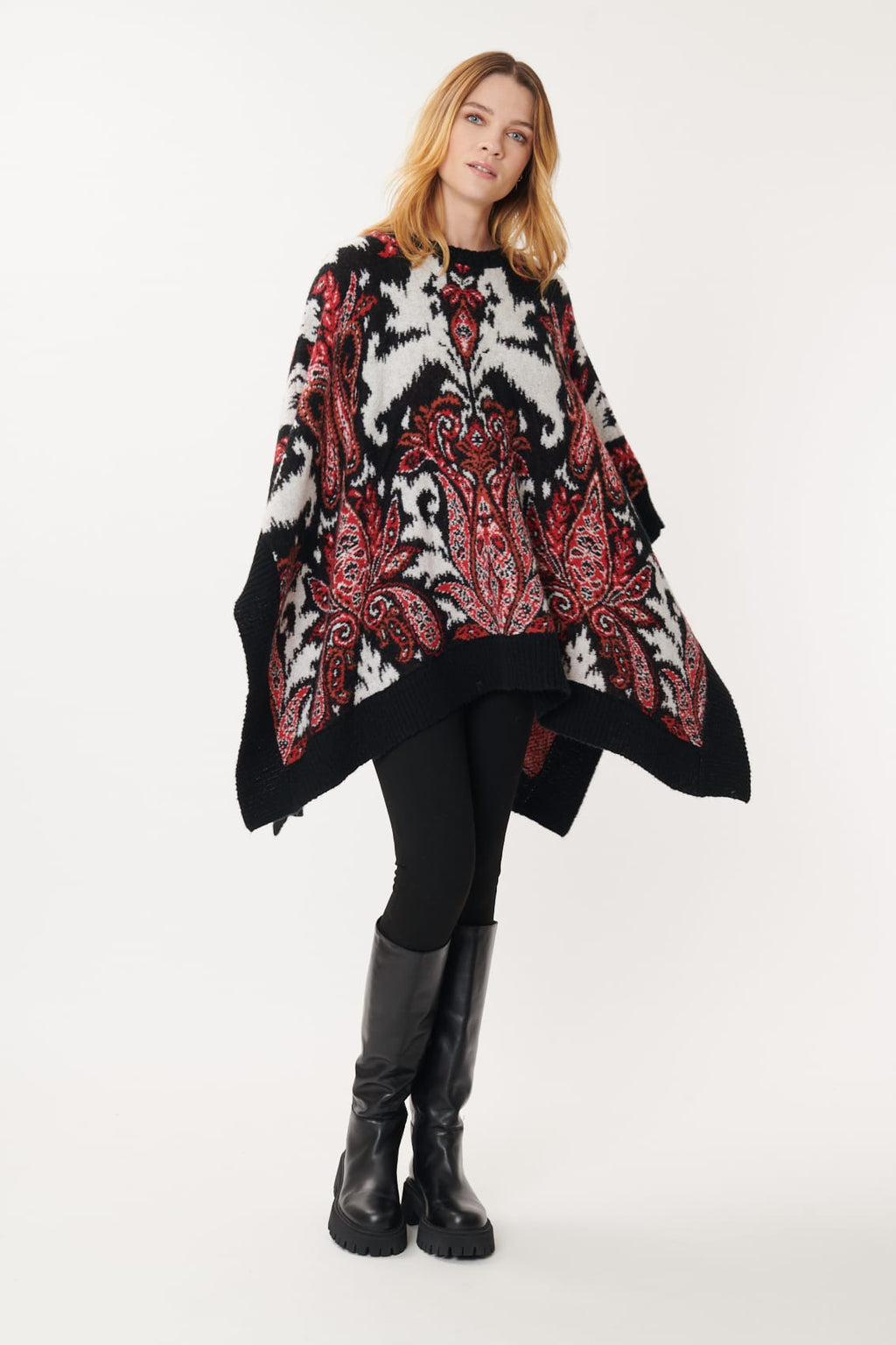 Poncho Paisley Maille Jacquard JAZZ