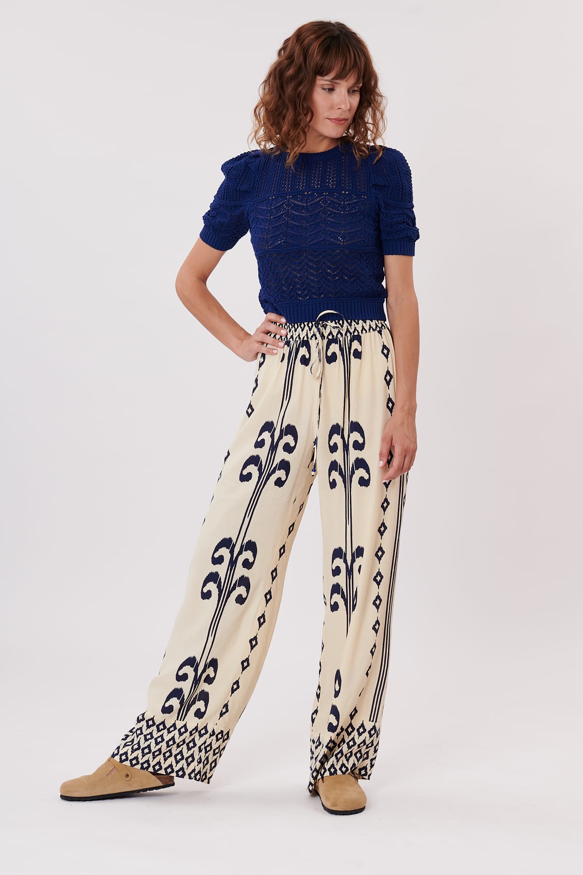 PALOISE mid-rise printed loose pants