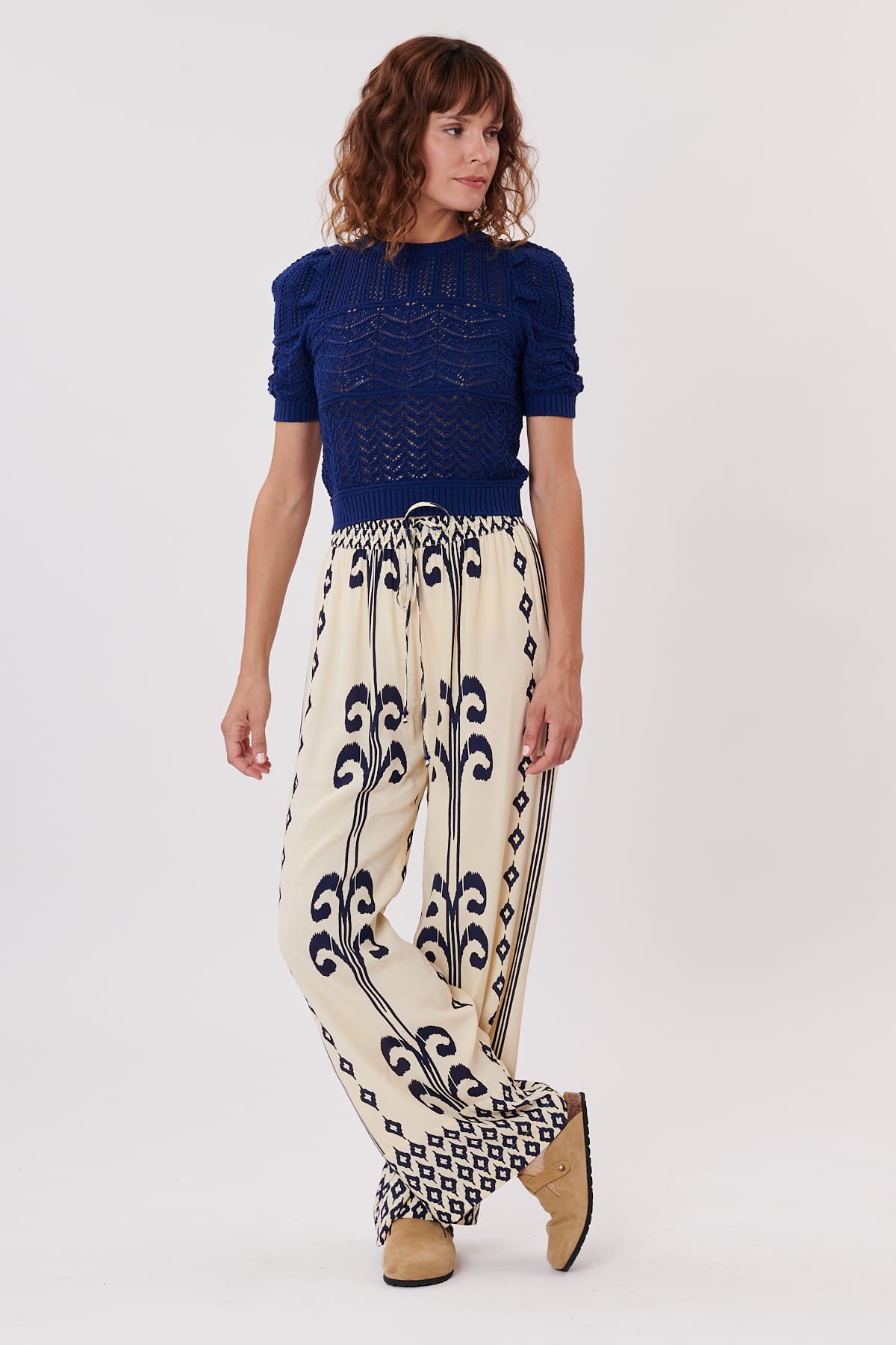 PALOISE mid-rise printed loose pants