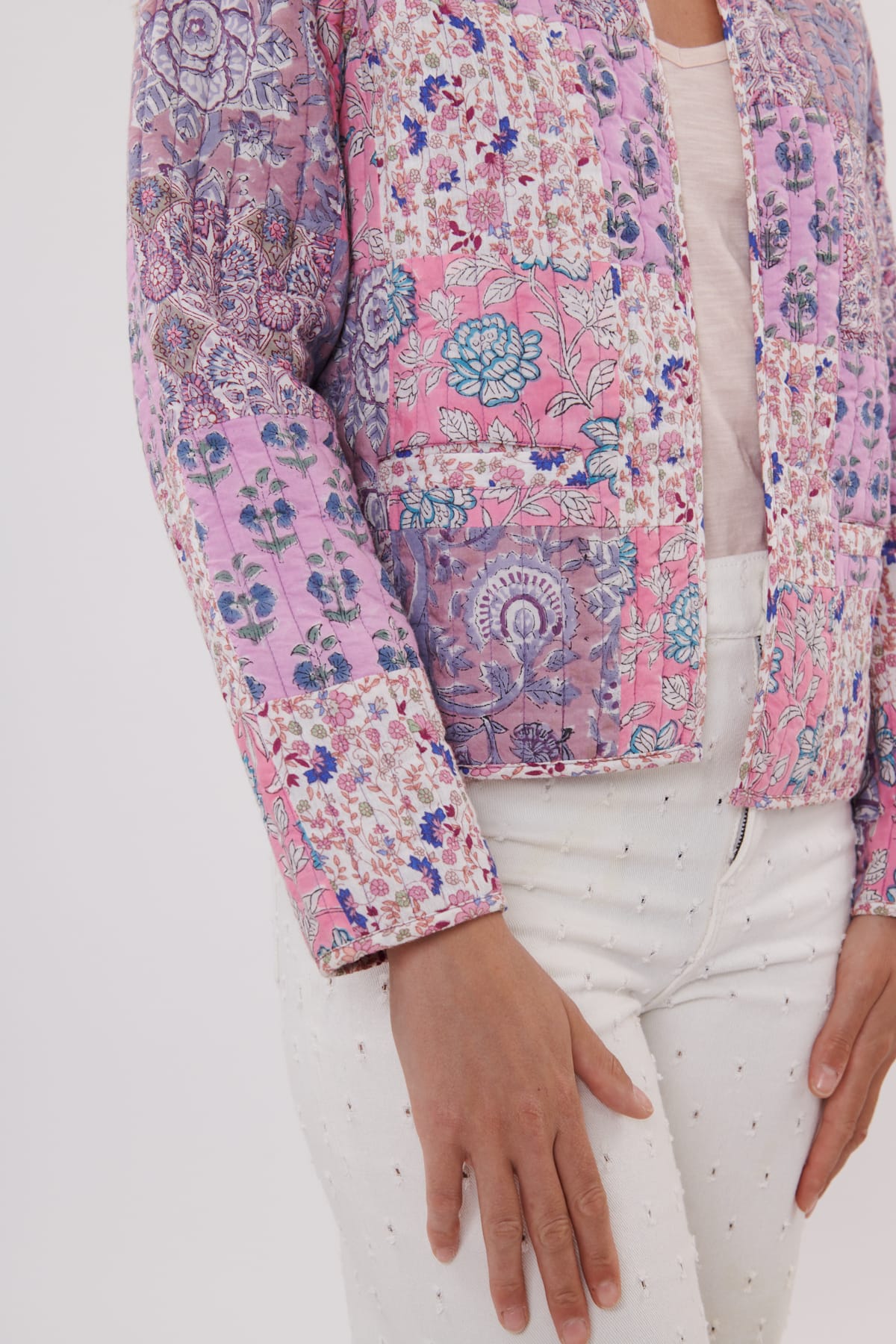 YONAH long-sleeved printed quilted jacket